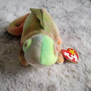 Vintage Retired Ty Beanie Baby Tie-dye Iggy The Iguana No Tongue